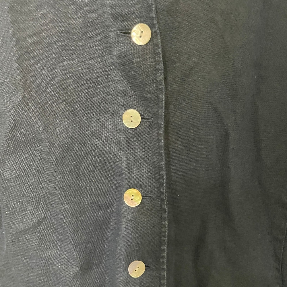 Talbots Woman Irish Linen‎ Navy Blue Button Front Blazer Jacket Plus Size 24W - Picture 5 of 6